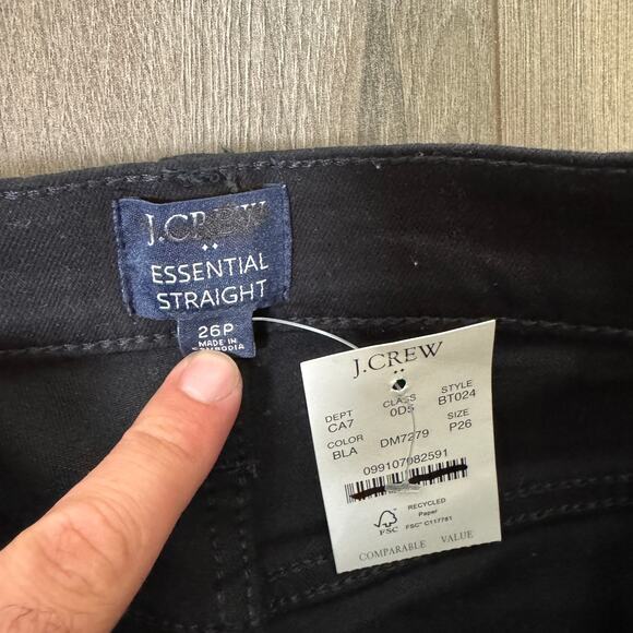 J.Crew Petite Essential Straight All Day Stretch Jeans Womens 26P Black Mid-Rise - Picture 4 of 7